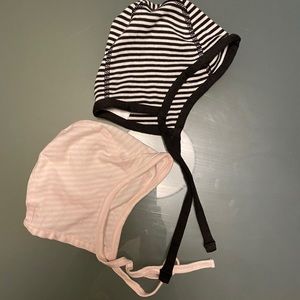 Three Hanna Andersson Pilot Caps aka Baby Bonnets